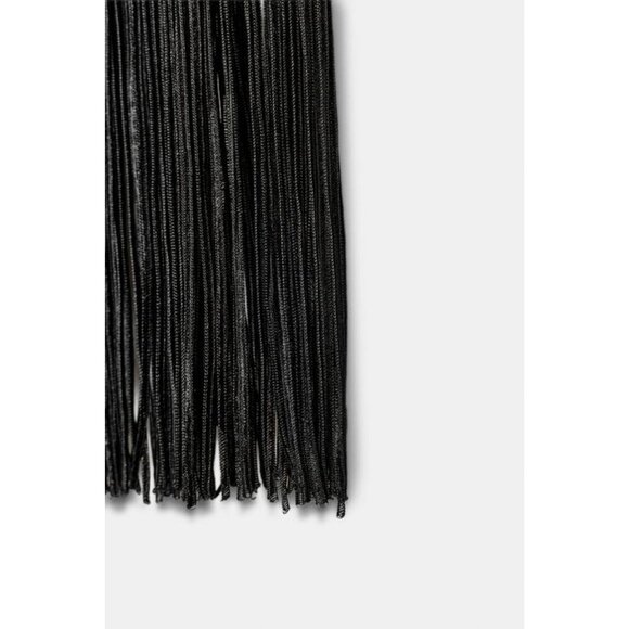 ZARA STRETCH LONG DRESS WITH FRINGING - Picture 11 of 12